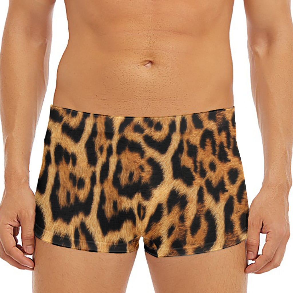 Jaguar Fur Pattern Print Men's Short Boxer Briefs