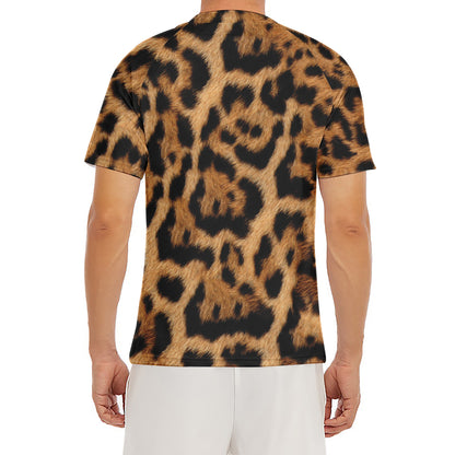 Jaguar Fur Pattern Print Men's Short Sleeve Rash Guard
