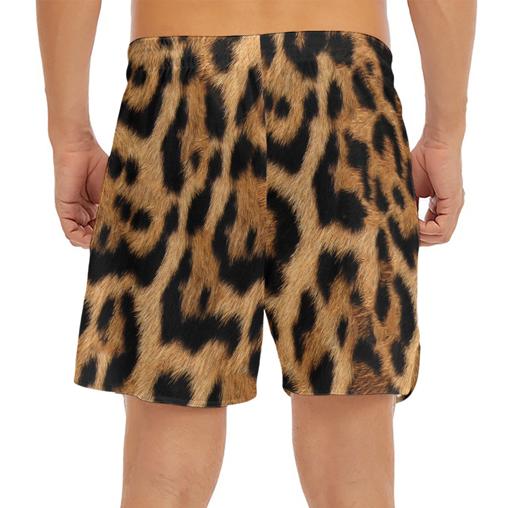 Jaguar Fur Pattern Print Men's Split Running Shorts