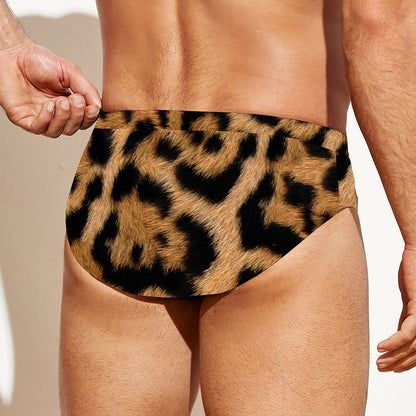 Jaguar Fur Pattern Print Men's Swim Briefs