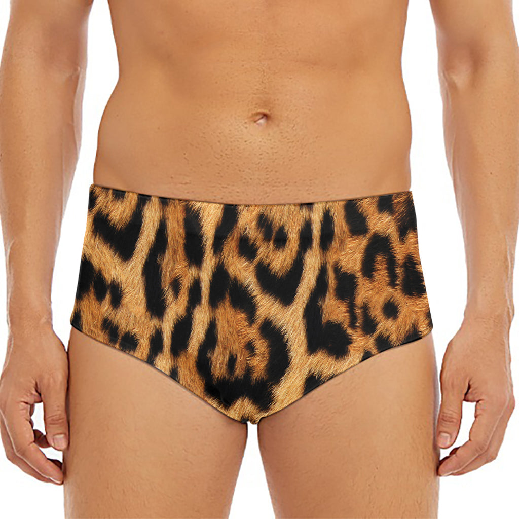 Jaguar Fur Pattern Print Men's Triangle Swim Briefs