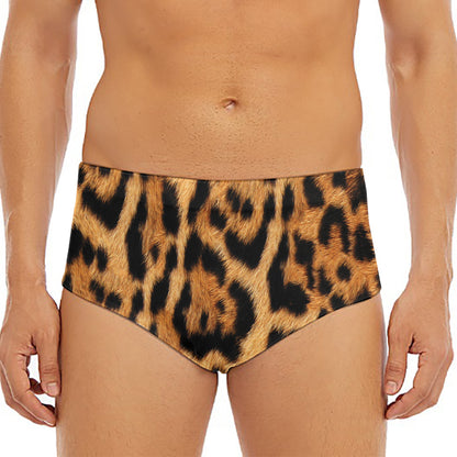 Jaguar Fur Pattern Print Men's Triangle Swim Briefs