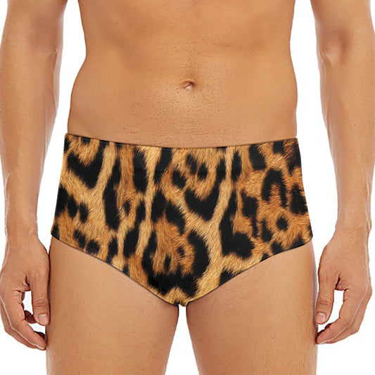 Jaguar Fur Pattern Print Men's Triangle Swim Briefs