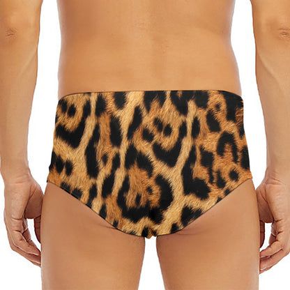 Jaguar Fur Pattern Print Men's Triangle Swim Briefs