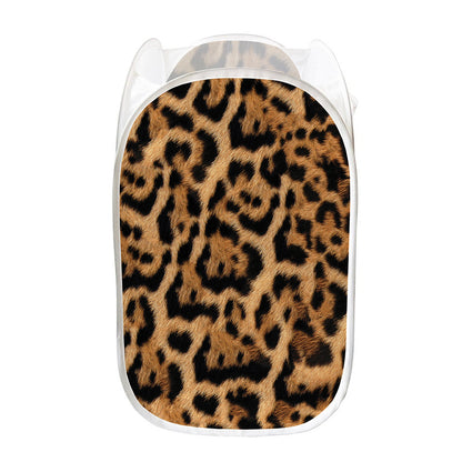 Jaguar Fur Pattern Print Mesh Laundry Hamper