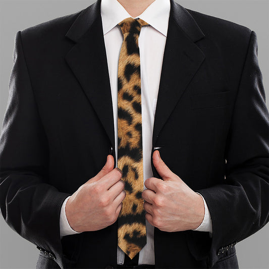 Jaguar Fur Pattern Print Necktie