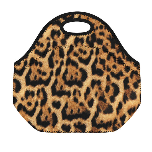 Jaguar Fur Pattern Print Neoprene Lunch Bag