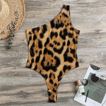 Jaguar Fur Pattern Print One Shoulder Bodysuit