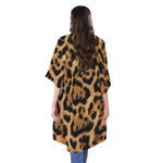 Jaguar Fur Pattern Print Open Front Beach Cover Up