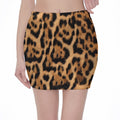 Jaguar Fur Pattern Print Pencil Mini Skirt