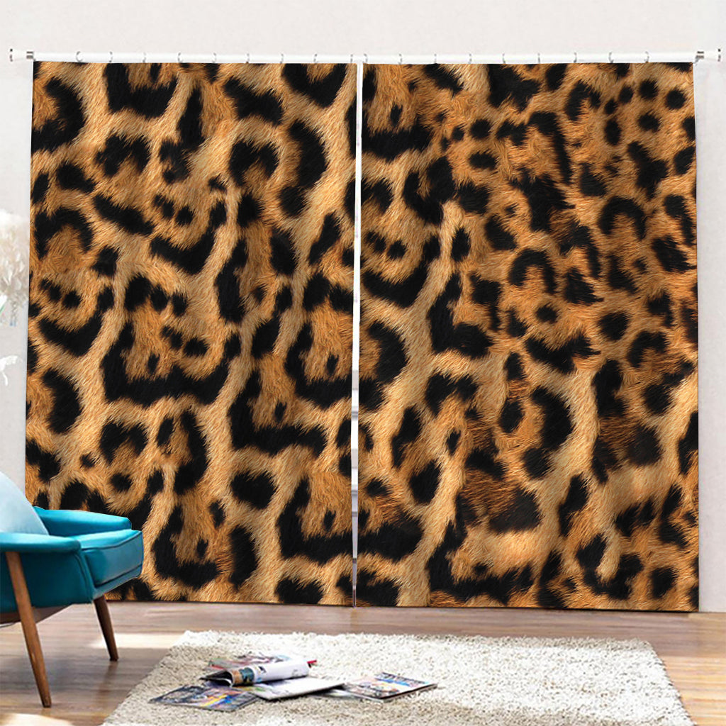 Jaguar Fur Pattern Print Pencil Pleat Curtains