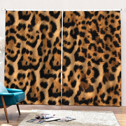 Jaguar Fur Pattern Print Pencil Pleat Curtains