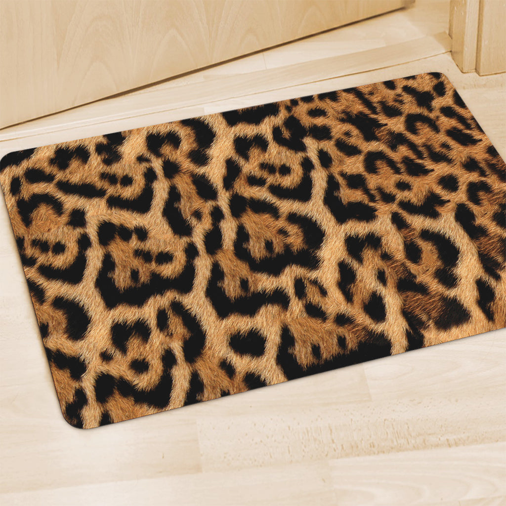 Jaguar Fur Pattern Print Polyester Doormat