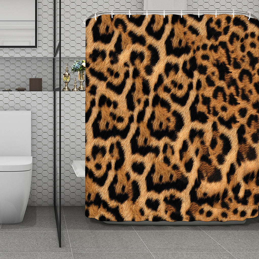Jaguar Fur Pattern Print Polyester Shower Curtain