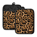 Jaguar Fur Pattern Print Pot Holders With Pocket