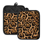 Jaguar Fur Pattern Print Pot Holders With Pocket