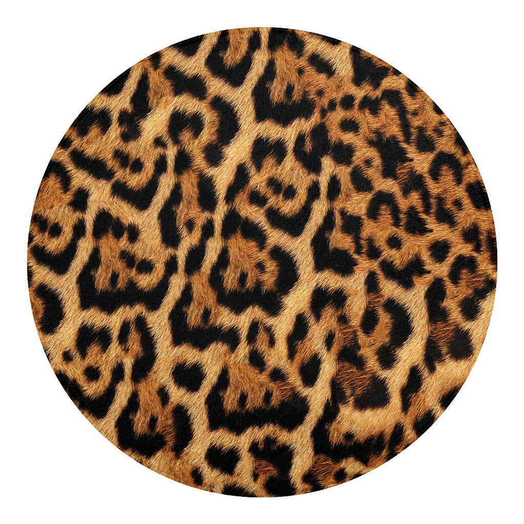 Jaguar Fur Pattern Print Round Blanket