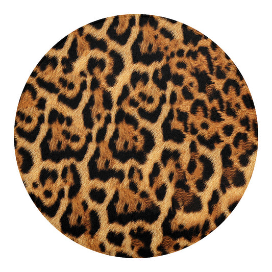 Jaguar Fur Pattern Print Round Blanket