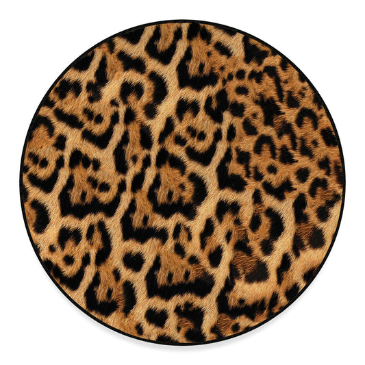 Jaguar Fur Pattern Print Round Floor Mat