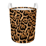 Jaguar Fur Pattern Print Round Laundry Basket