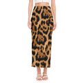 Jaguar Fur Pattern Print Side Slit Maxi Skirt