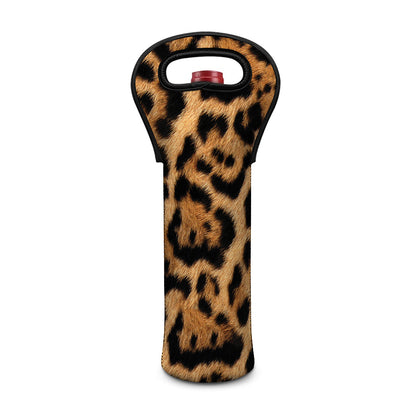 Jaguar Fur Pattern Print Single Neoprene Wine Tote