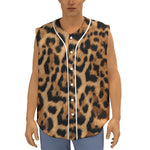 Jaguar Fur Pattern Print Sleeveless Baseball Jersey