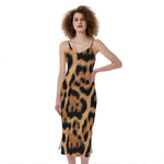 Jaguar Fur Pattern Print Slim Fit Midi Cami Dress