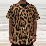 Jaguar Fur Pattern Print Textured Short Sleeve Shirt