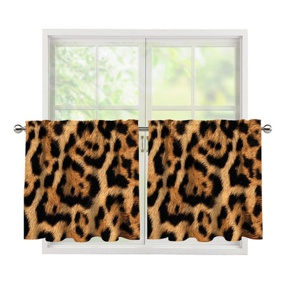 Jaguar Fur Pattern Print Tier Curtains