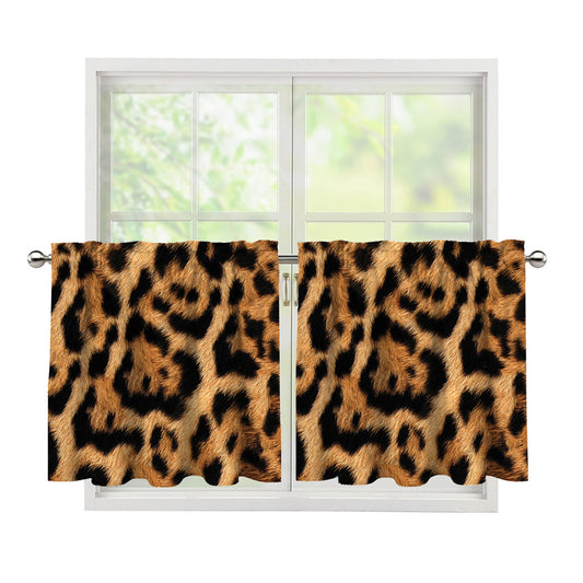 Jaguar Fur Pattern Print Tier Curtains