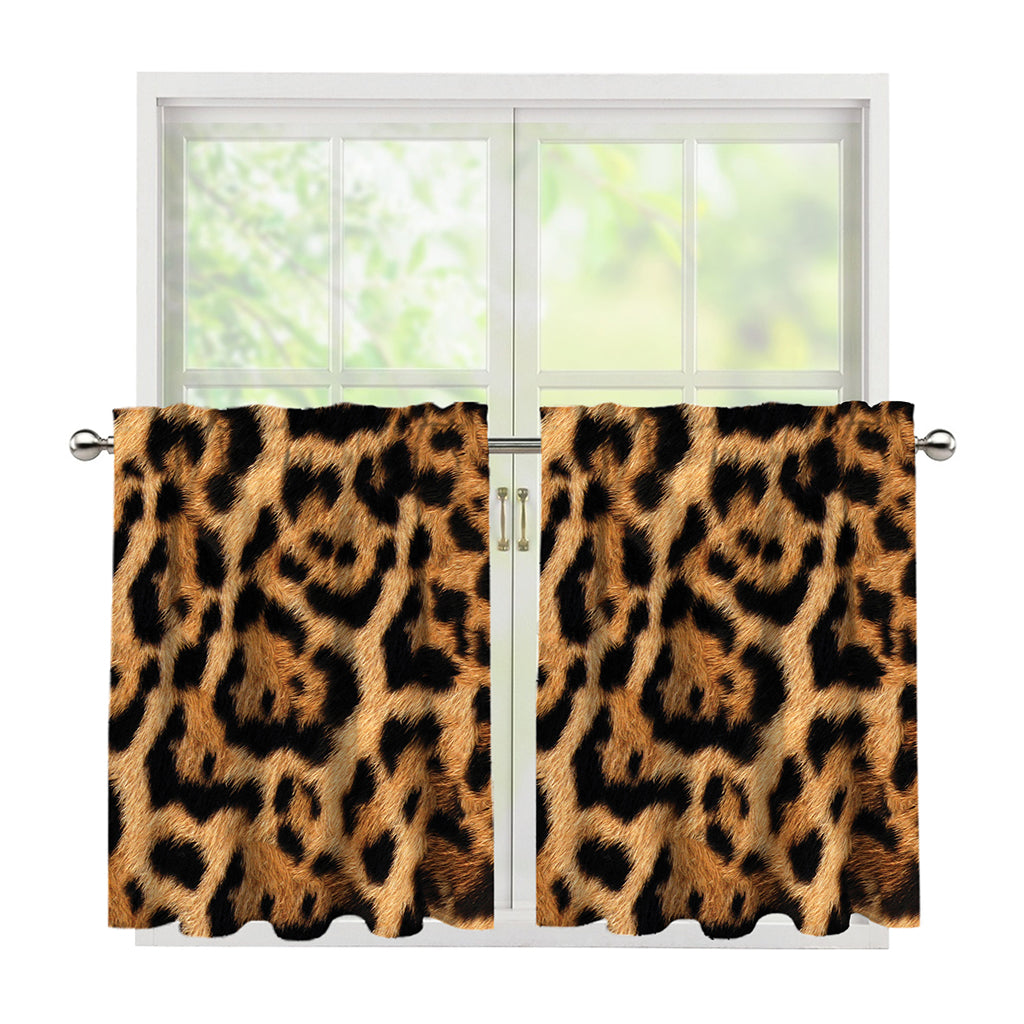 Jaguar Fur Pattern Print Tier Curtains
