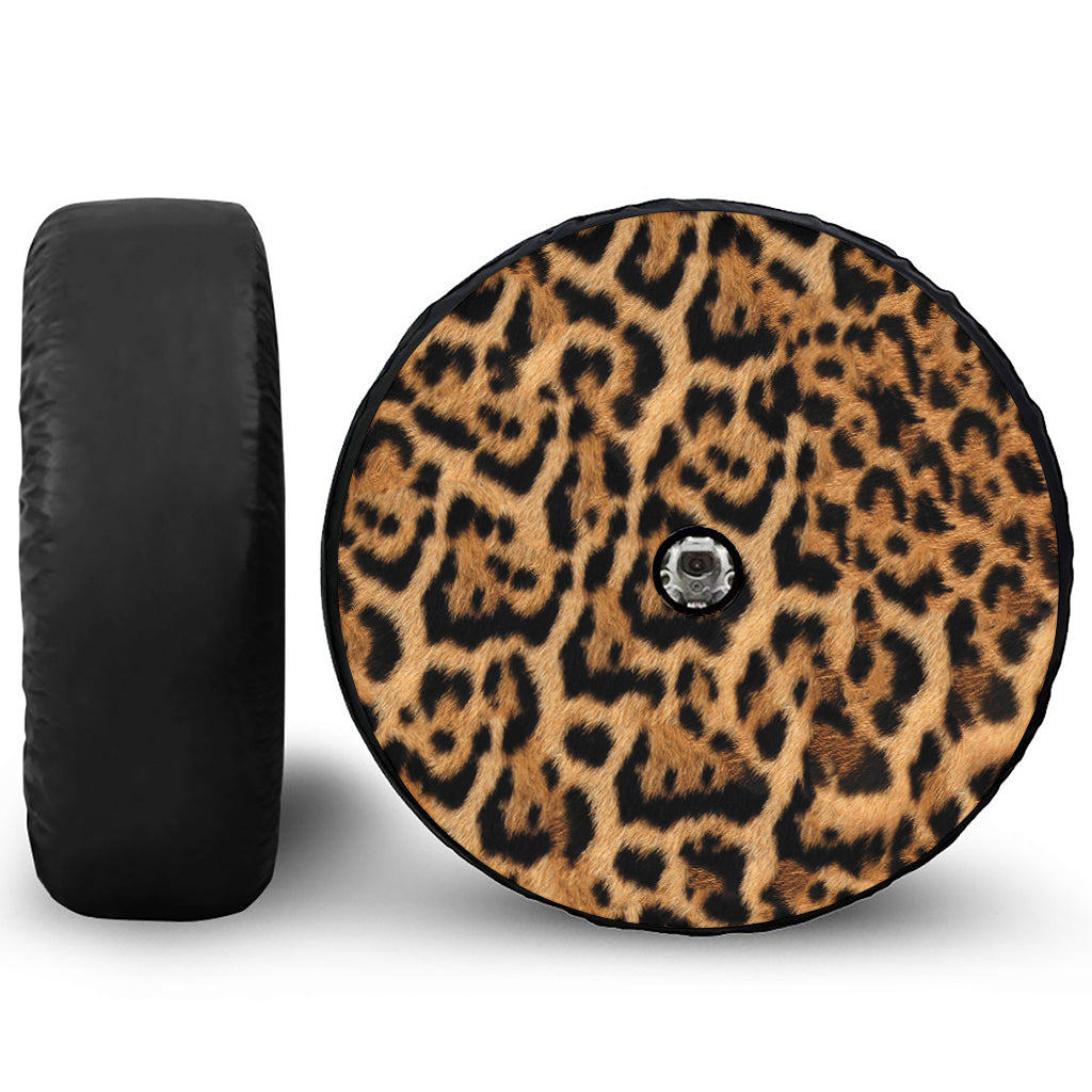 Jaguar Fur Pattern Print Tire Cover With Camera Hole