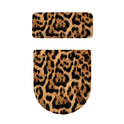 Jaguar Fur Pattern Print Toilet Lid And Tank Cover Set