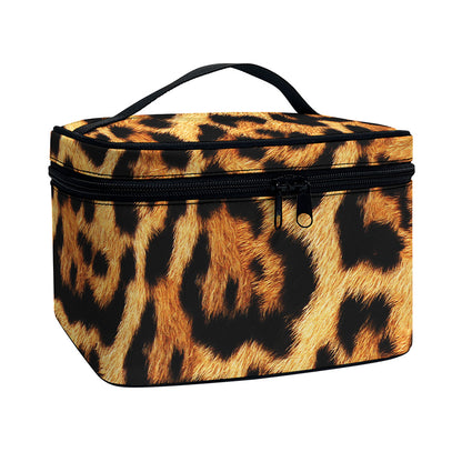 Jaguar Fur Pattern Print Travel Makeup Bag