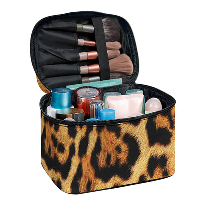 Jaguar Fur Pattern Print Travel Makeup Bag