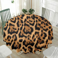 Jaguar Fur Pattern Print Waterproof Round Tablecloth