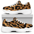 Jaguar Fur Pattern Print White Chunky Shoes