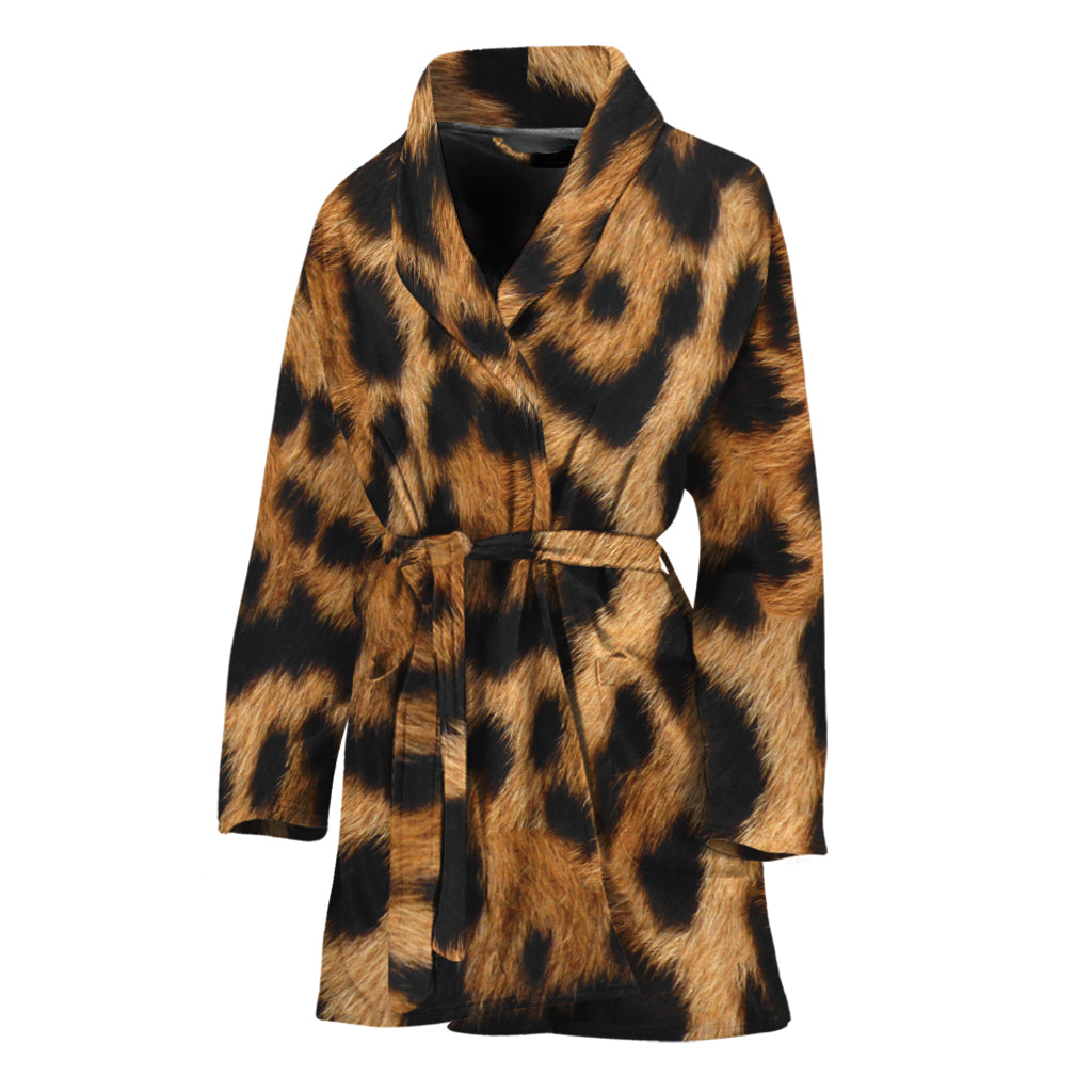 Jaguar Fur Pattern Print Women's Bathrobe