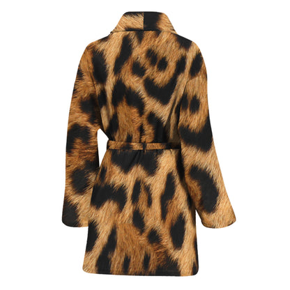 Jaguar Fur Pattern Print Women's Bathrobe