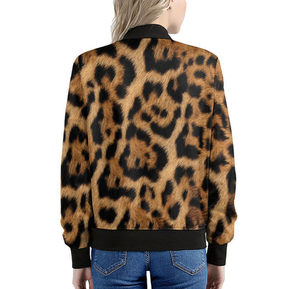 Jaguar Fur Pattern Print Women's Bomber Jacket