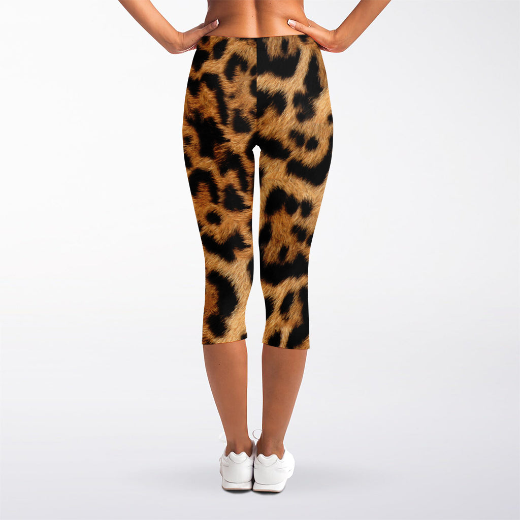 Jaguar Fur Pattern Print Women's Capri Leggings
