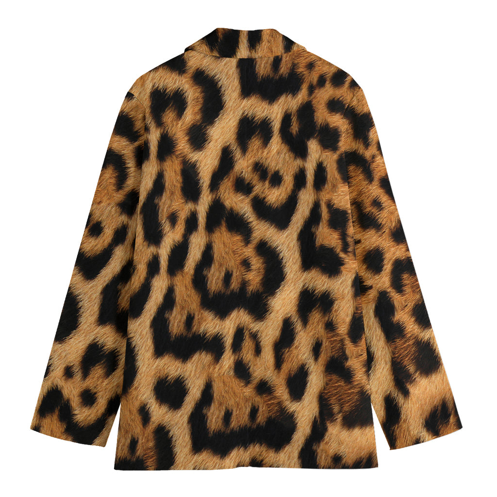 Jaguar Fur Pattern Print Women's Cotton Blazer
