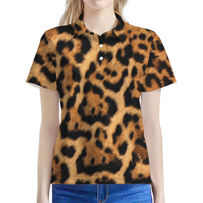 Jaguar Fur Pattern Print Women's Polo Shirt