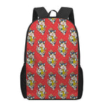 Japanese Cat Maneki Neko Pattern Print 17 Inch Backpack