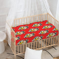 Japanese Cat Maneki Neko Pattern Print Baby Crib Sheet