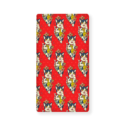 Japanese Cat Maneki Neko Pattern Print Baby Crib Sheet