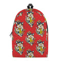Japanese Cat Maneki Neko Pattern Print School Backpack