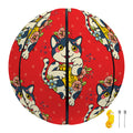 Japanese Cat Maneki Neko Pattern Print Basketball