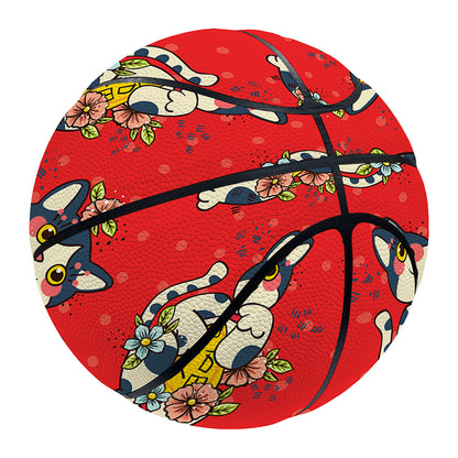 Japanese Cat Maneki Neko Pattern Print Basketball